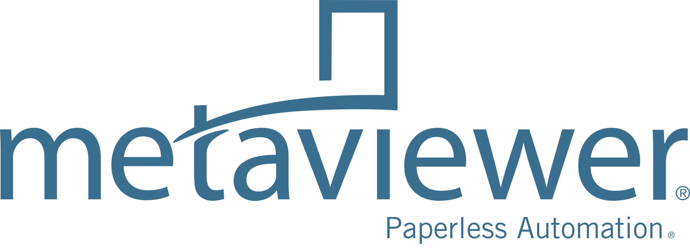 Metaviewer logo with tagline 'Paperless Automation' in blue text on white background.